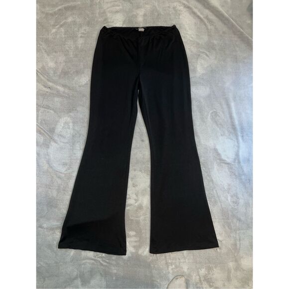 Vintage y2k Black Flare Low Rise Office Pants Large - Picture 3 of 12